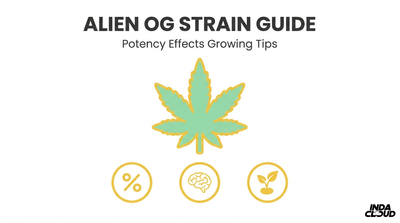 Alien Og Strain: Info, Effects, And Growing Tips 2 Alien Og Strain Guide Showing Potency, Effects, And Growing Tips With Cannabis Leaf Icon