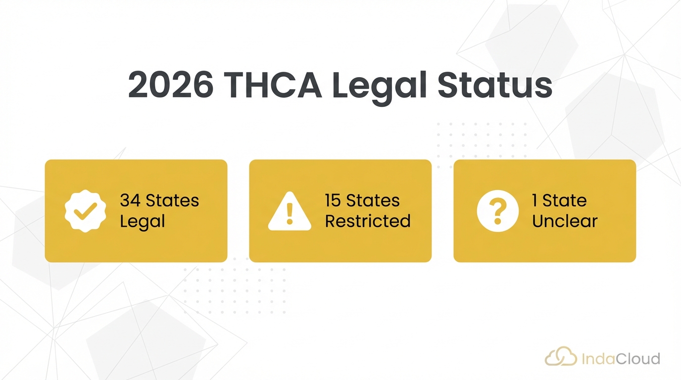 Thca Legality In 2026: A State-By-State Guide And Complete Overview 5 Infographics Of States Have Fully Legal Thca In Usa